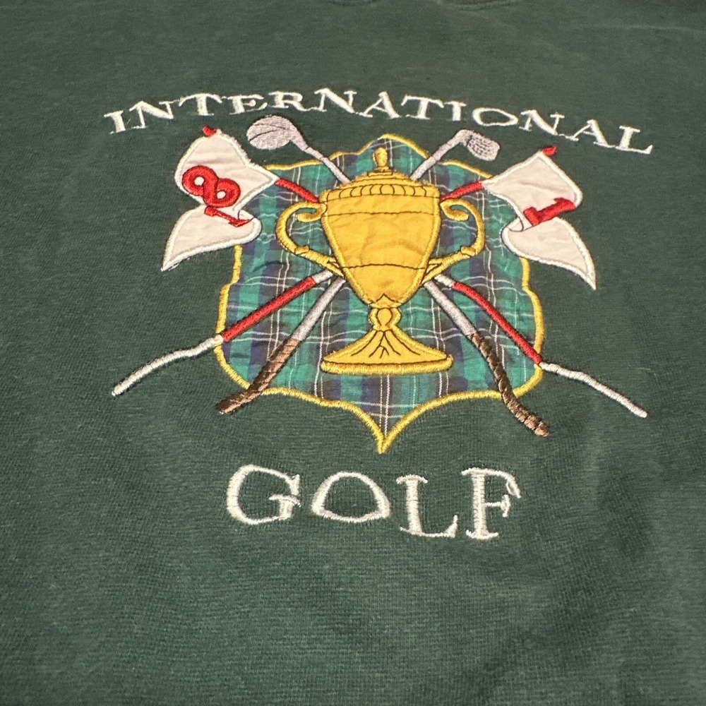 Vintage International Golf Sweater Ivy Club Classics Size XL Green Embroidered - Picture 6 of 9